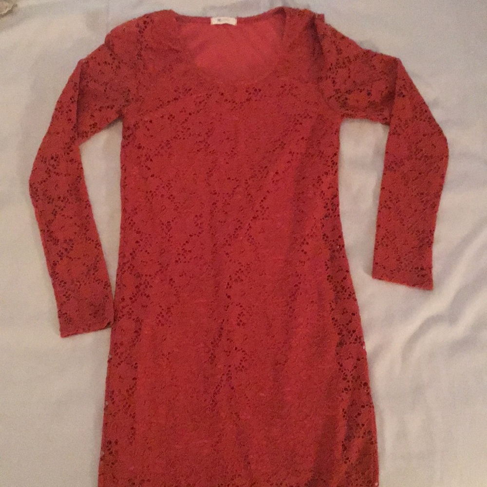 Everly Burnt Orange Lace Dress